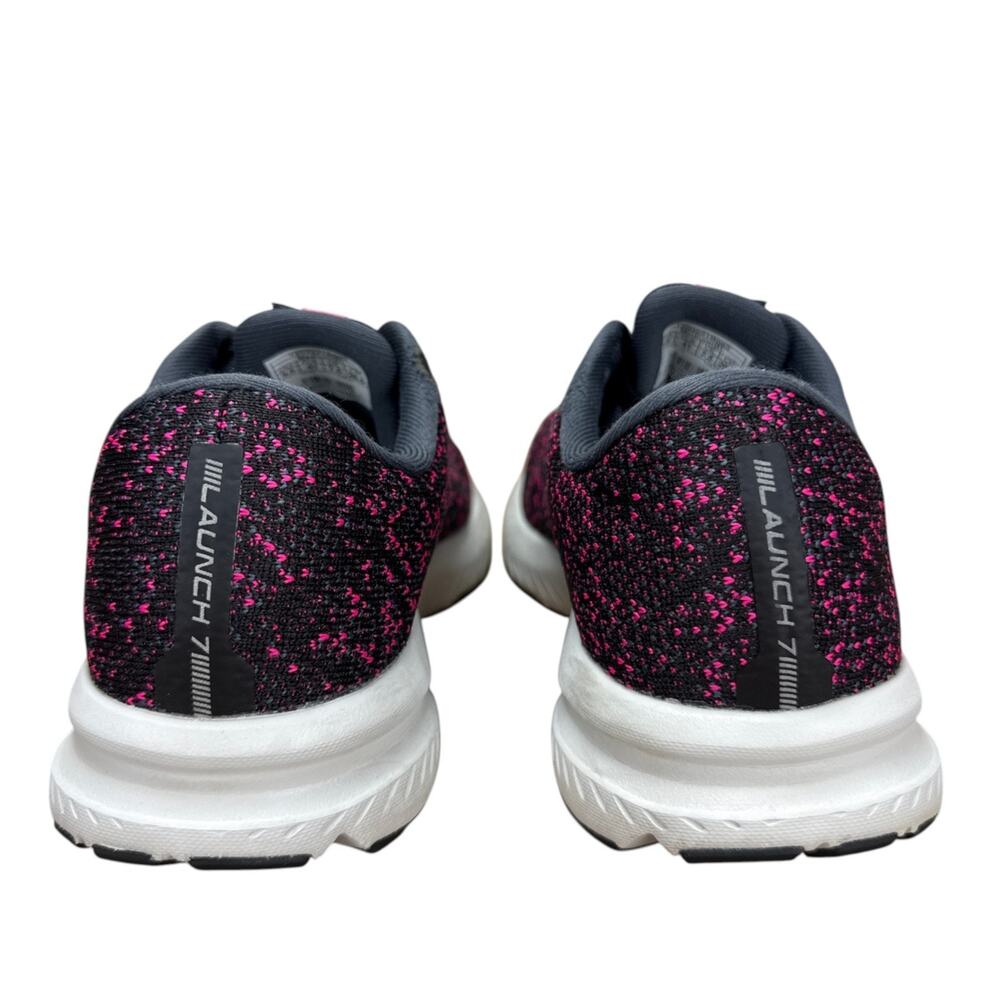 Brooks Launch 7 Women 9.5 Running Shoes Black Pink Mesh Knit 1203221B083 - Picture 9 of 10